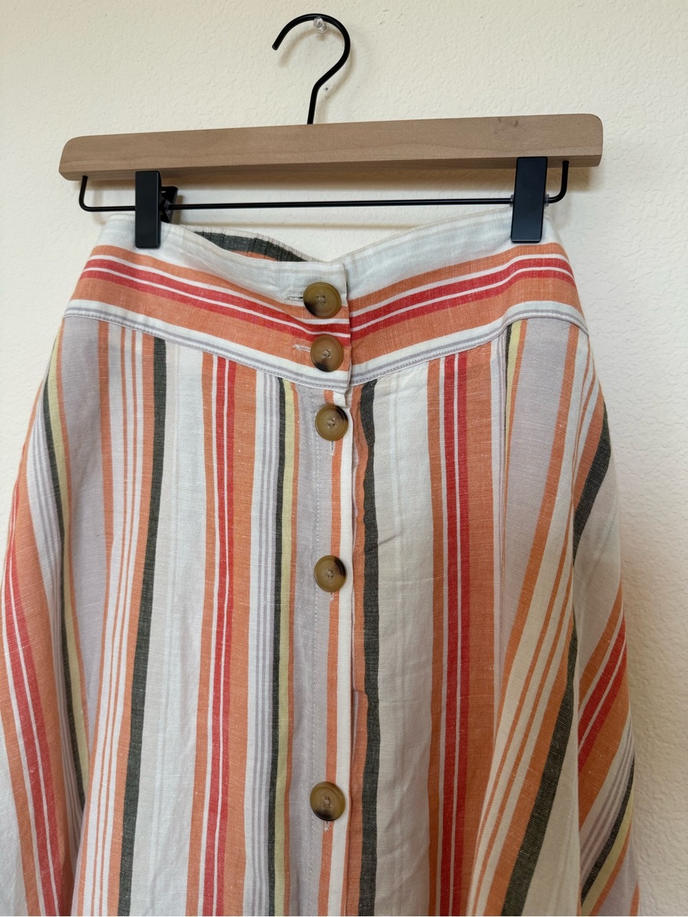 a new day Striped Button-Front A-Line Skirt